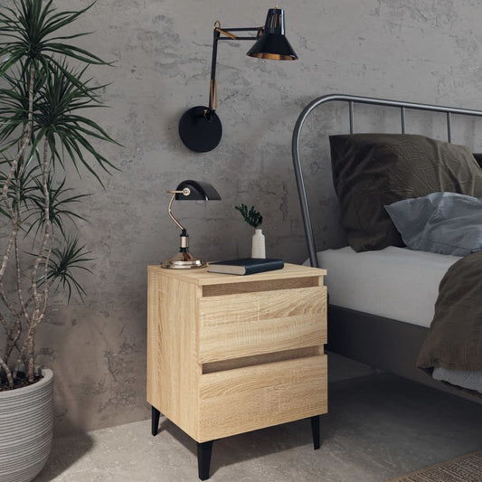 2 X Bed Cabinets Sonoma Oak 40x35x50 cm Engineered Wood