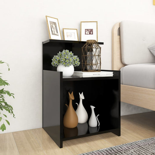 2 x Bed Cabinets Black 40x35x60 cm Engineered Wood