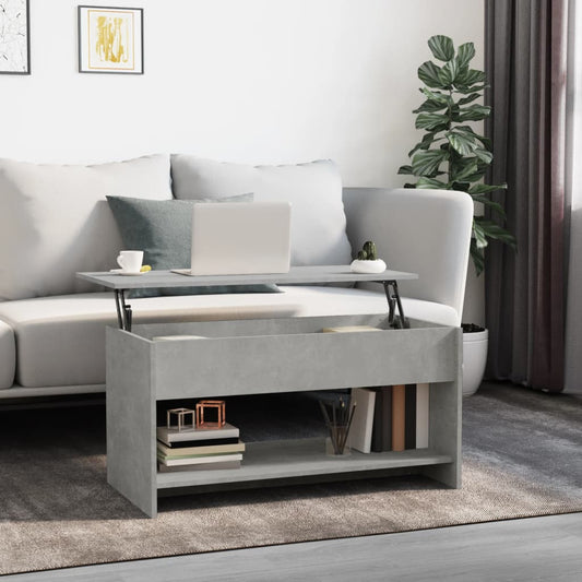 Coffee Table Concrete Grey 102x50x52,5 cm Engineered Wood