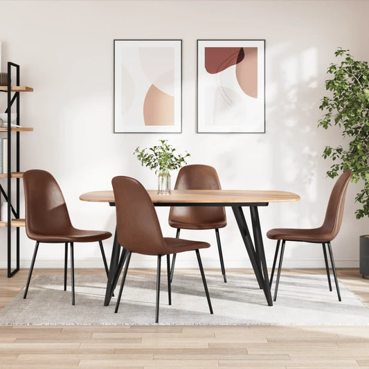 Dining Chairs 4 pcs 43.5x53.5x83 cm Shiny Brown Faux Leather