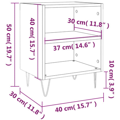 1 Bedside Cabinet Black 40x30x50 cm Engineered Wood