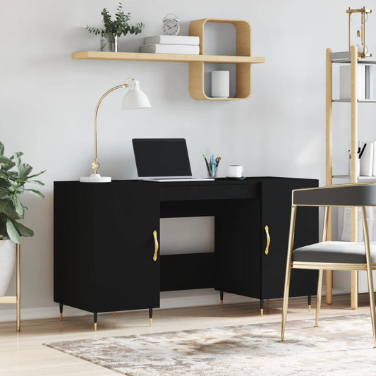 Desk Black 140x50x75 cm Engineered Wood